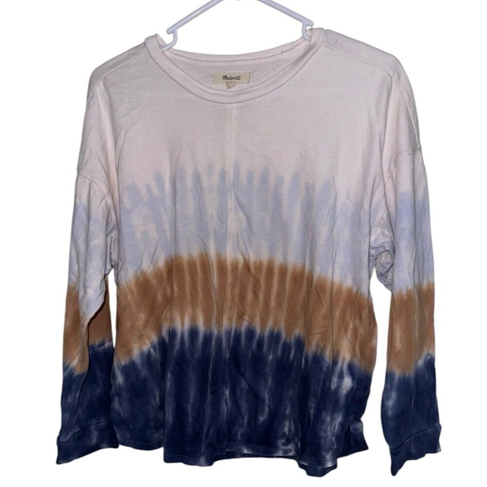Madewell Tie-Dye Newville Long Sleeve Tee Organic Cotton Size Small Dip Dye